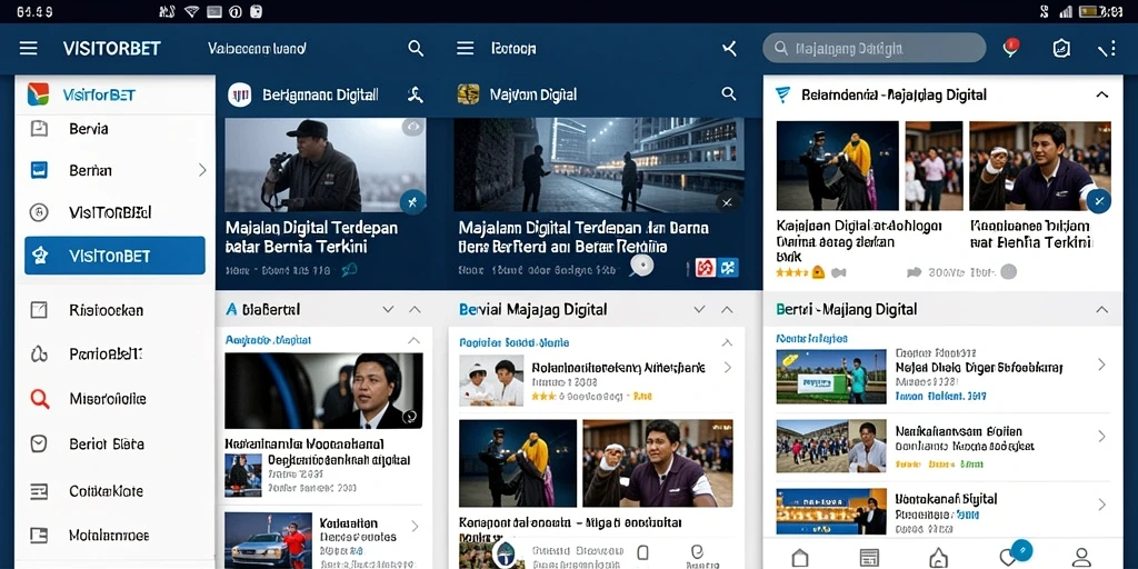 Tampilan antarmuka aplikasi VISITORBET yang modern dan informatif.