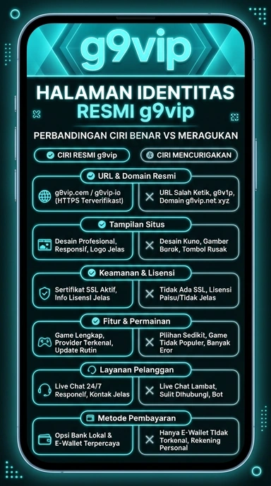 Tampilan kanal resmi g9vip